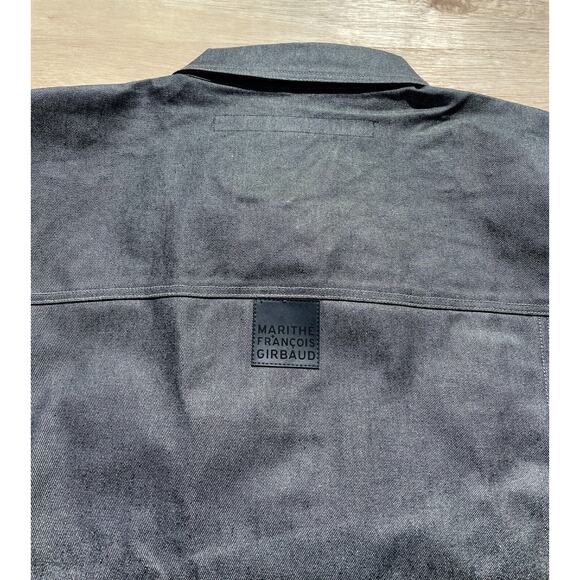 VTG MARITHE FRANCOIS GIRBAUD Button Denim Jeans Truck Jacket Men Black 3XL HK - Picture 7 of 10